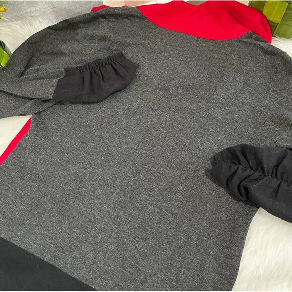 NEW Alfani Colorblock Cowl Neck Ruched Oversized Layering Sweater Top M NWOT - Picture 10 of 13